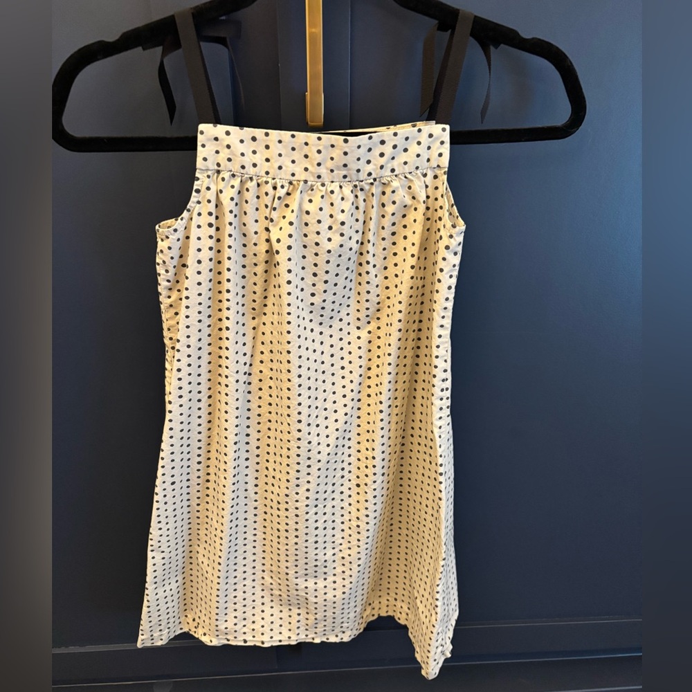 Hanna Andersson Cream dress with Black Polka Dots